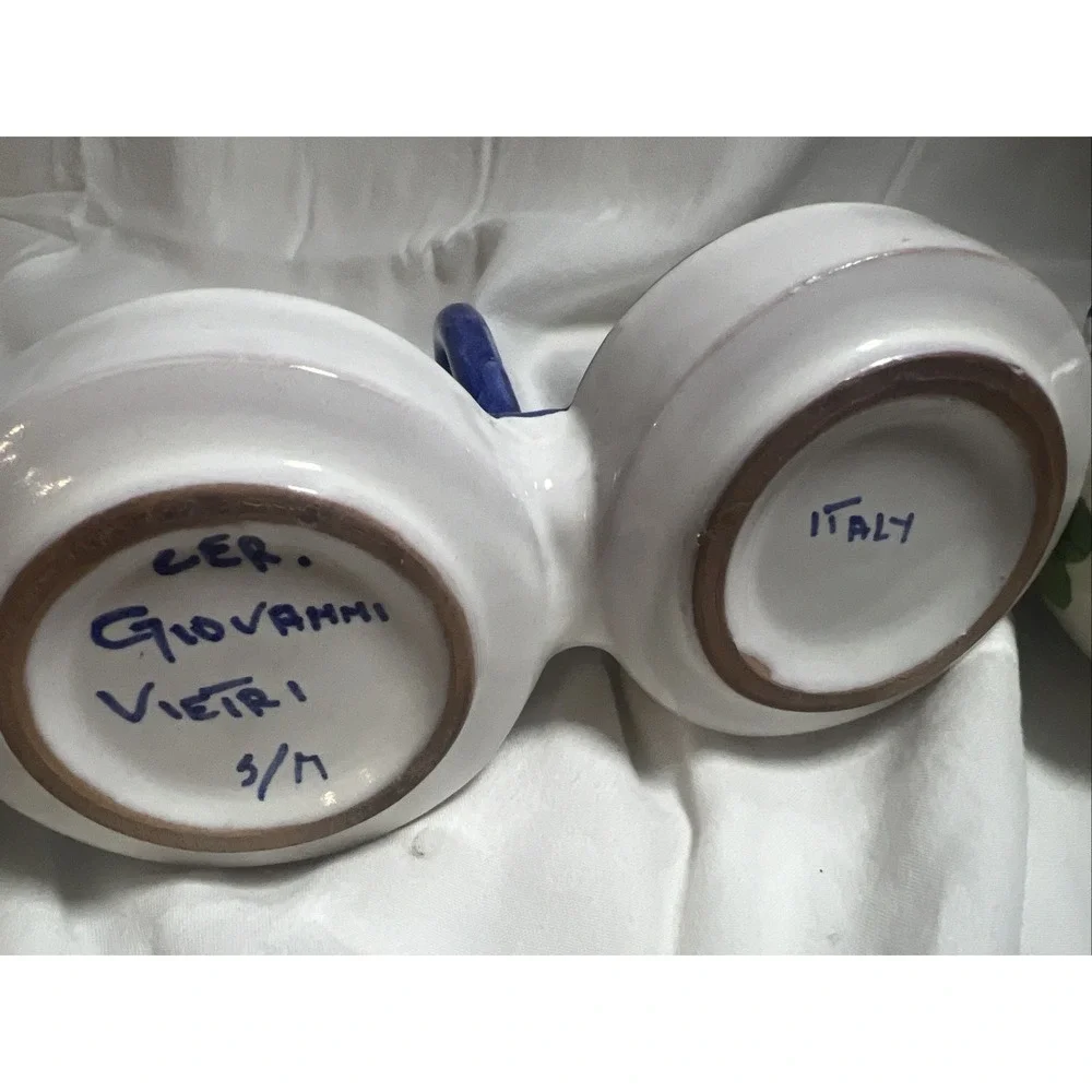 Hand Painted Italian Ceramic Oil & Vinegar Cruet Set Ceramiche Giovanni Vietri